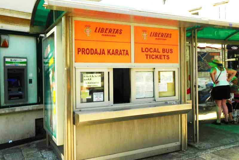 Bus Ticket Kiosk at Dubrovnik Cruise Ship Port Bus Ticket Kiosk at Dubrovnik Cruise Ship Port