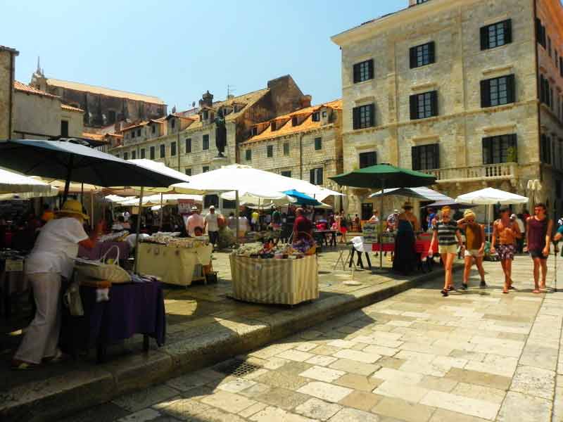 Open Air Market in Dubrovnik Cruise Ship Port Photo of Open Air Market in Dubrovnik