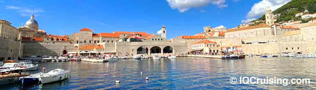 Panoramic photo of the Old Port in Dubrovnik cruise port