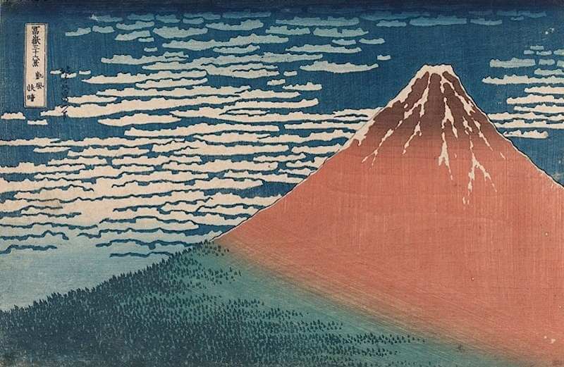 Photo of painting 'South wind, clear-sky' by Hokusai (1760-1849) in the Asian Art Museum in Corfu