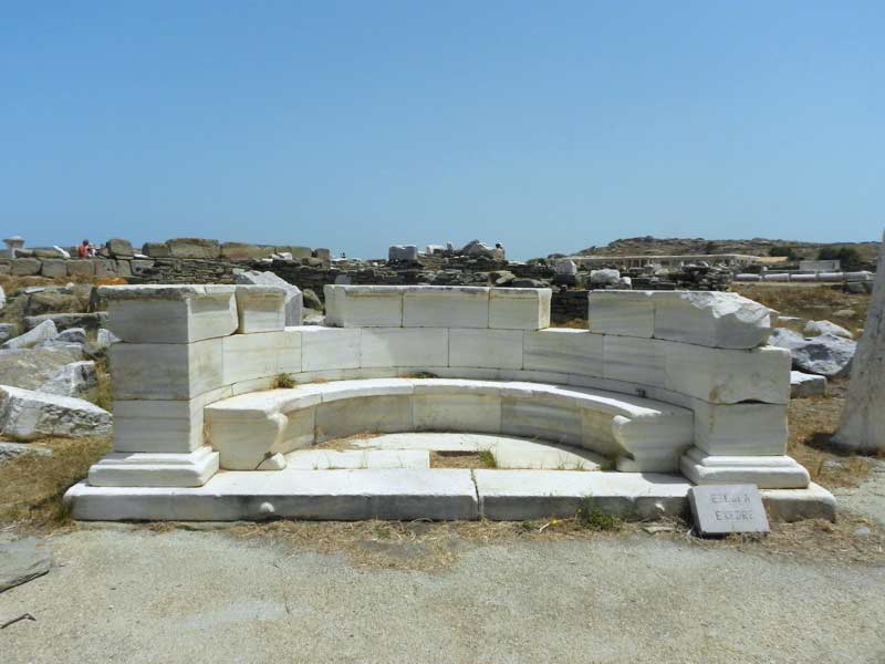 Photo of Exedre in Delos, Mykonos, Greece.