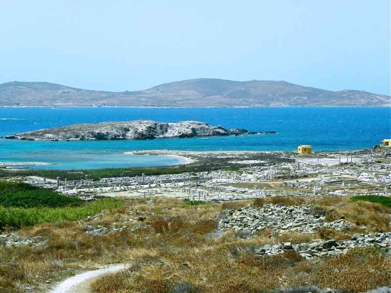 Delos Archeological Site Mykonos Cruise Port Photo of Delos Archeological Site in Mykonos, Greece.