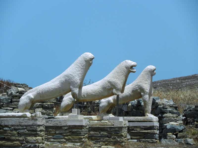 Photo of The Lions of the Naxians in Delos, Mykonos, Greece.