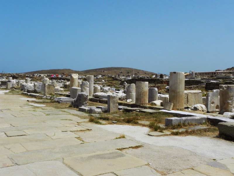 Photo of Portico of Philip V in Delos, Mykonos, Greece.
