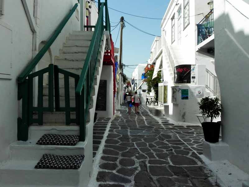 Chora Street Mykonos Cruise Port Photo of Street in Chora, Mykonos, Greece.