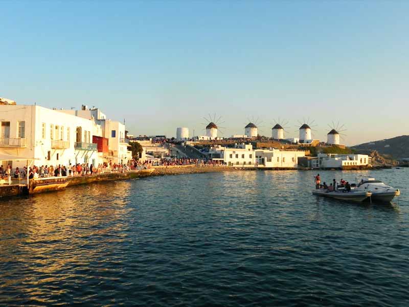 Photo of Windmills in Mykonos, Greece.