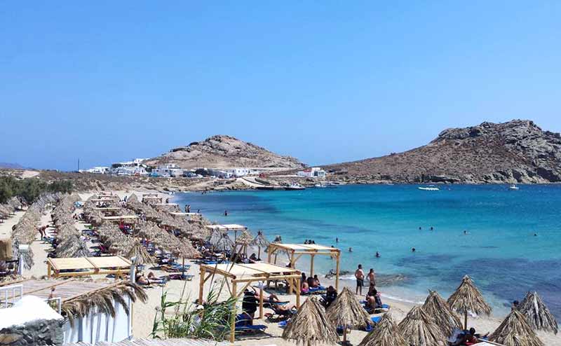 Photo of Aghia Anna Beach in Mykonos, Greece.