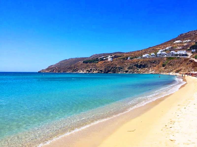 Photo of Kalo Livadi Beach in Mykonos, Greece.