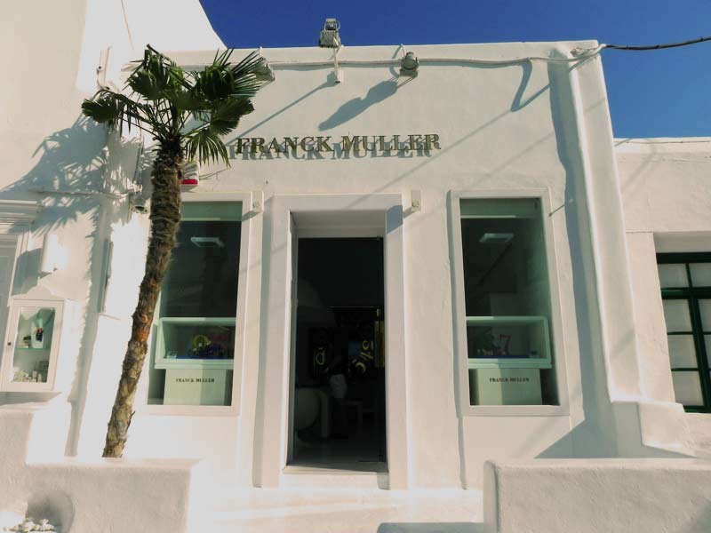 Photo of Frank Muller Shop in Mykonos, Greece.