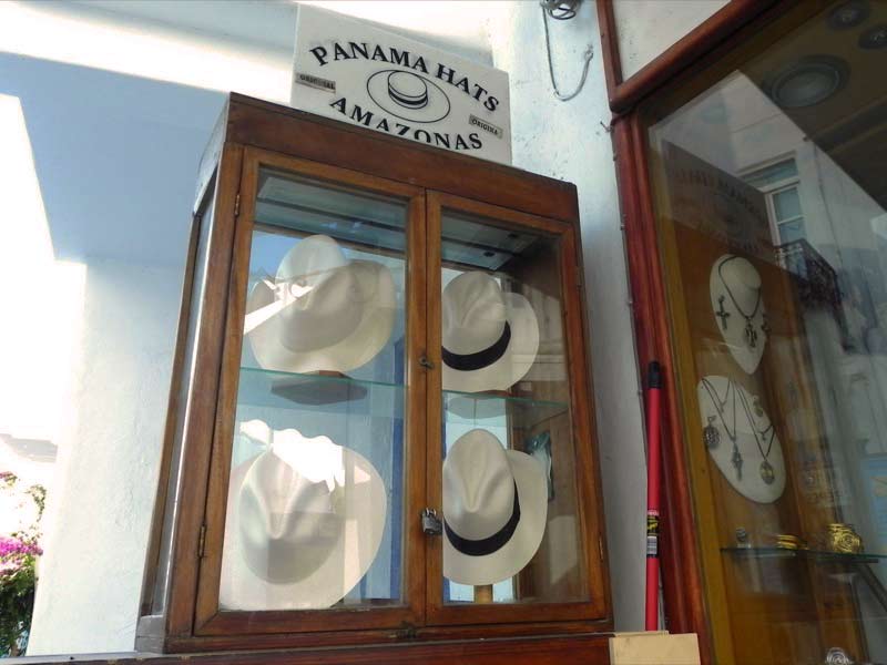 Photo of Panama Hats Shop in Mykonos, Greece.