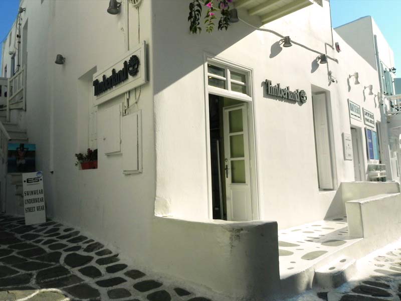 Photo of Timberland in Mykonos, Greece.