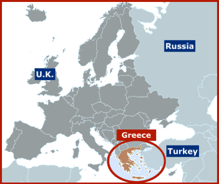 Image of Map of Europe Highlighting Greece.