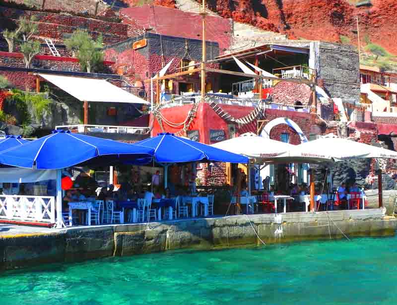 Photo of Amoudi Bay Restaurants in Santorini.