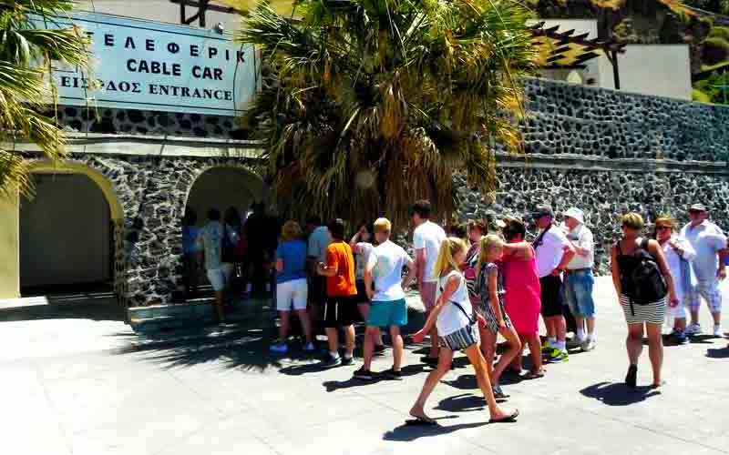 Photo of Cable Car Entrance in Santorini.