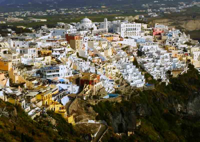Fira Town Santorini Cruise Port Photo of Fira Town in Santorini.