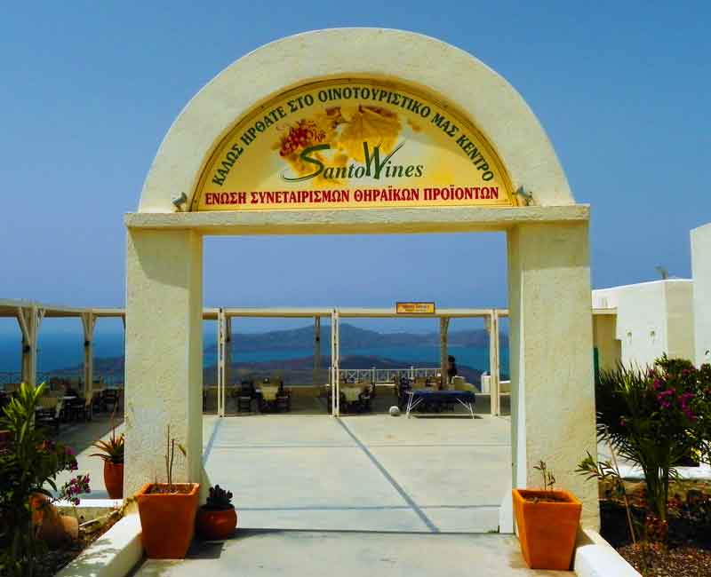 Santo Wines Santorini Cruise Port Photo of Santo Wines in Santorini.