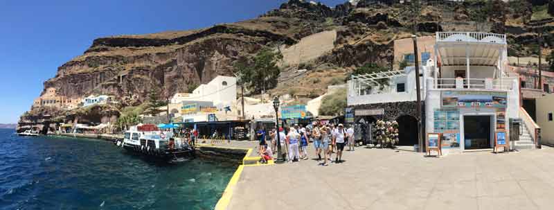 Skala Dock Santorini Cruise Port Photo of Skala Dock in Santorini.