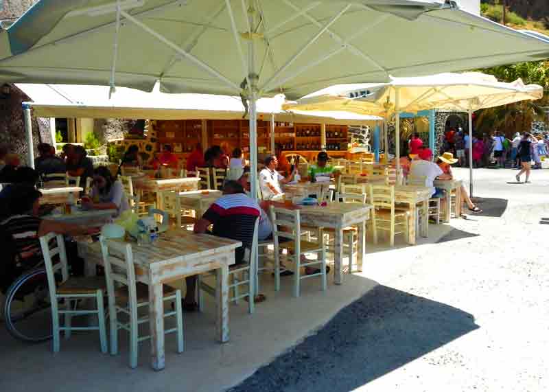 Restaurant Santorini Cruise Port Photo of Restaurant in Santorini.