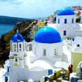 Panoramic Photo of Oia in Santorini Cruise Port