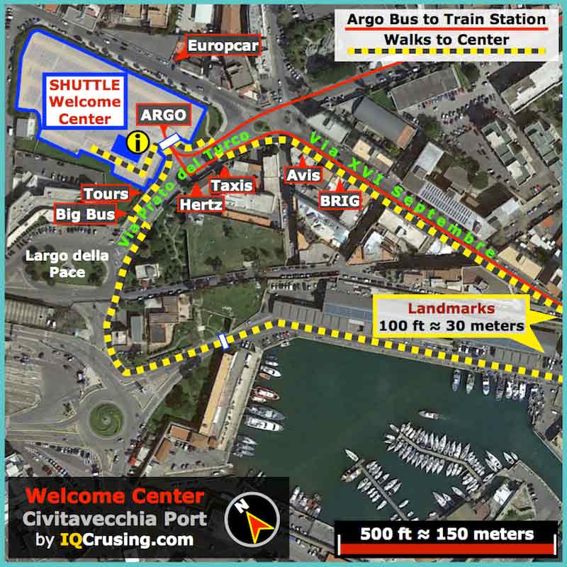 civitavecchia cruise port map