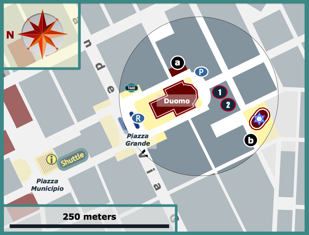 Map of Duomo's Area of Livorno with Attractions