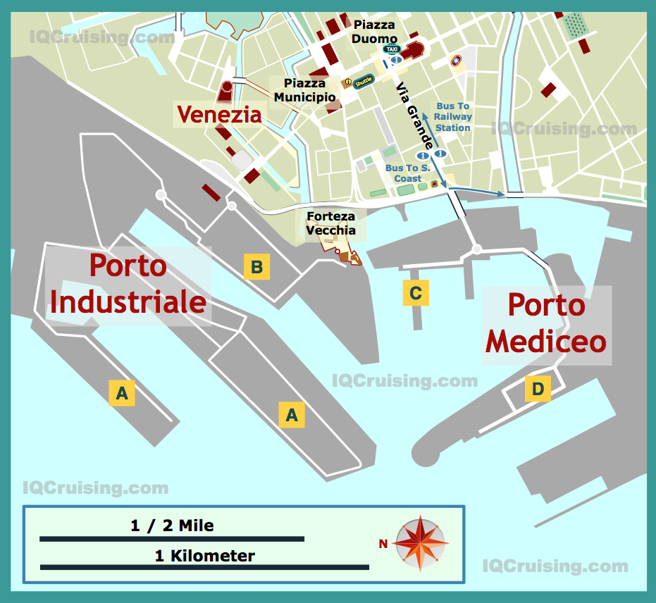 Map of the Ports in Livorno
