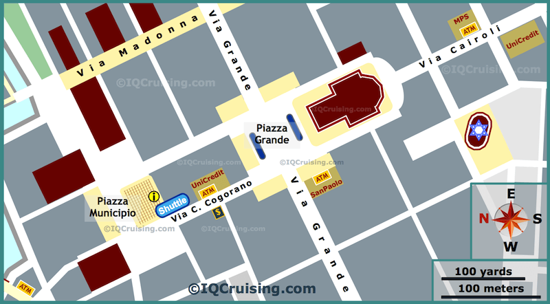 Map of Banks and ATMs in Livorno's City Centre