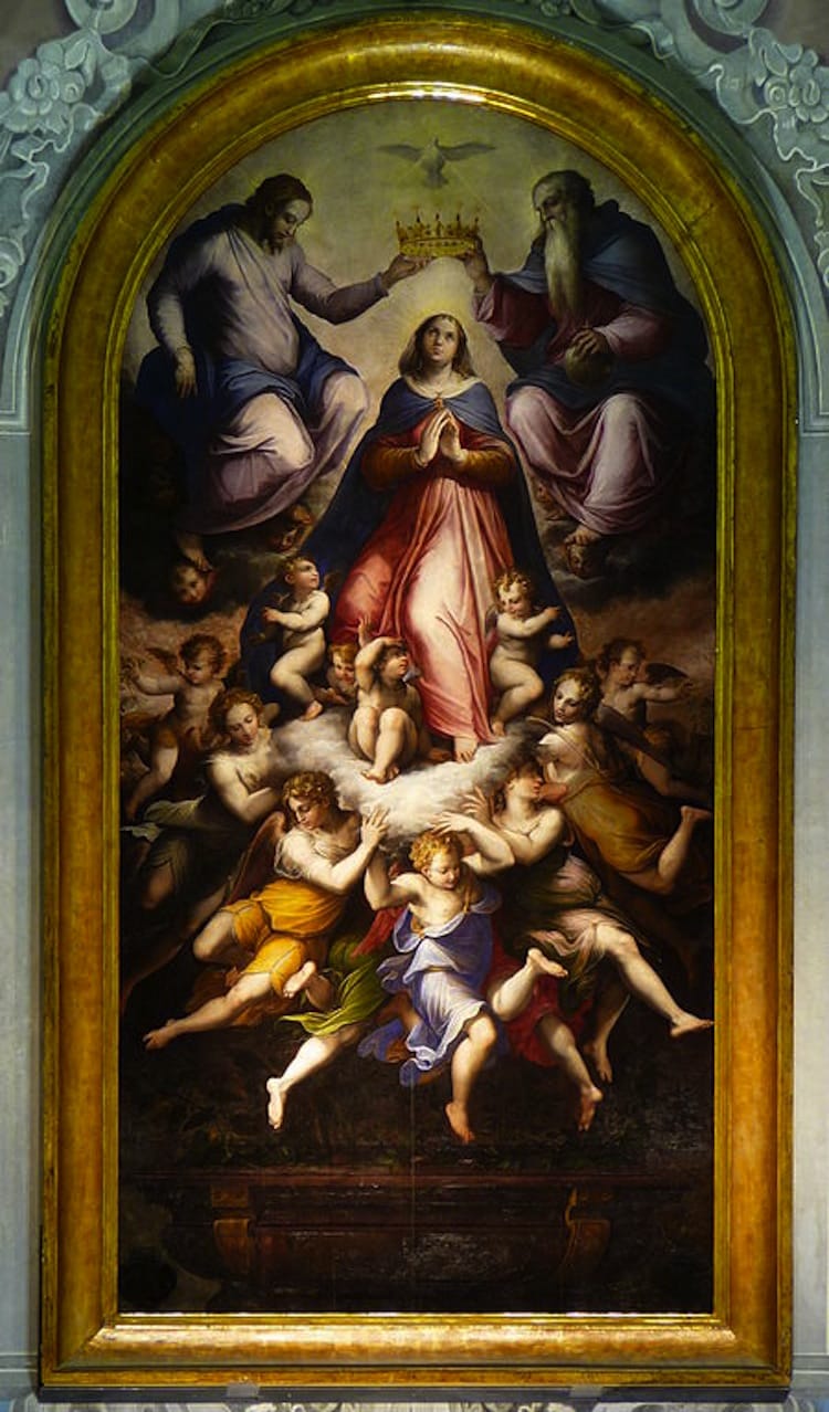 Photo of Vasari's Painting at the altar of St. Catherine's Church in Livorno