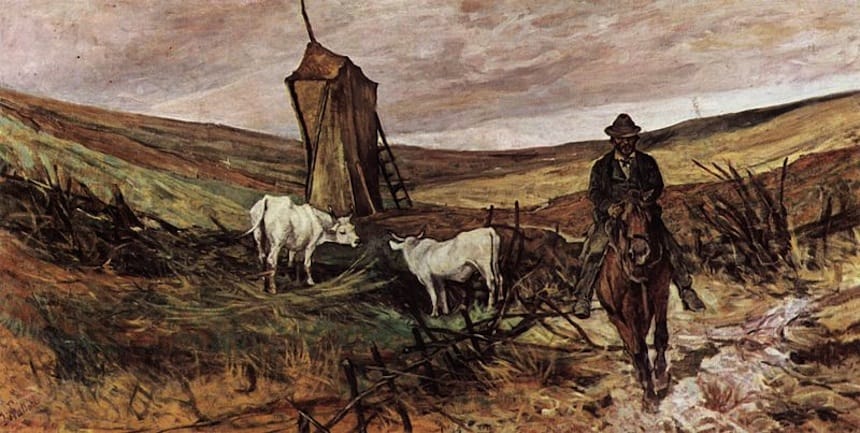 Shepherd and Cows Painting Fattori Museum Livorno Cruise Port Photo of Shepherd and Cows painting by Giovanni Fattori