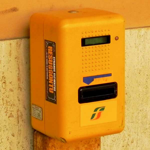 Photo of Validation Box at Livorno's Railway Station