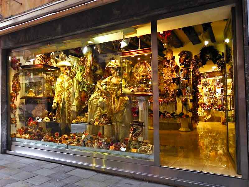 Carnival Costume Shop Venice Cruise Port Photo of Carnival Costume Shop in Venice.