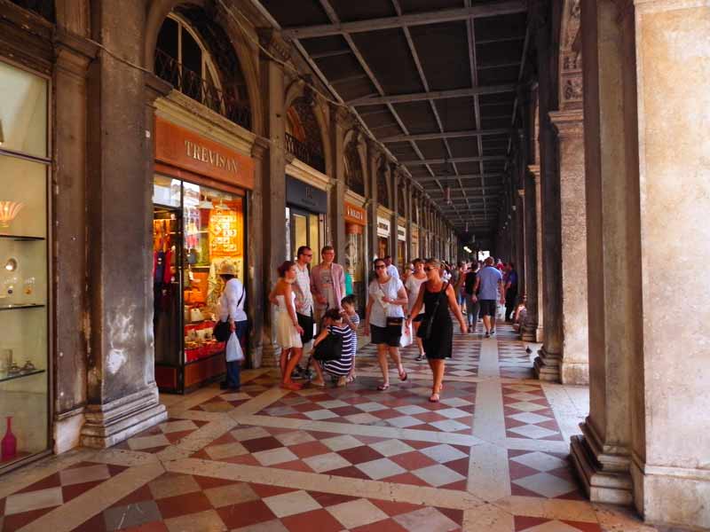 Shopping St Mark Square Venice Cruise Port Photo of Shopping St Mark Square in Venice.