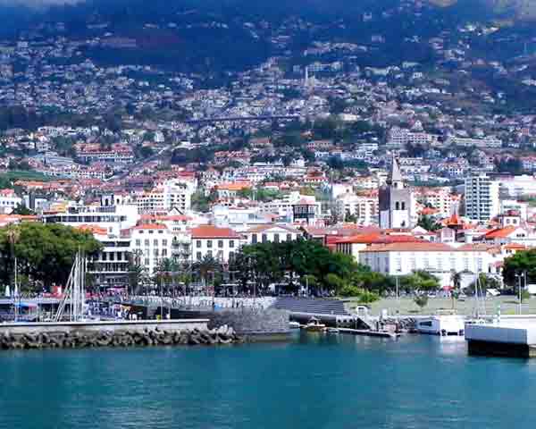 Panoramic photo of Funchal, Madeira, taken from the cruise port