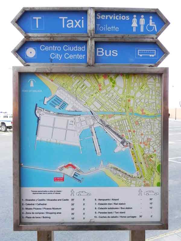 Map Outside Terminal Málaga Cruise Ship Port Photo of Map Outside Cruise Terminal in Málaga